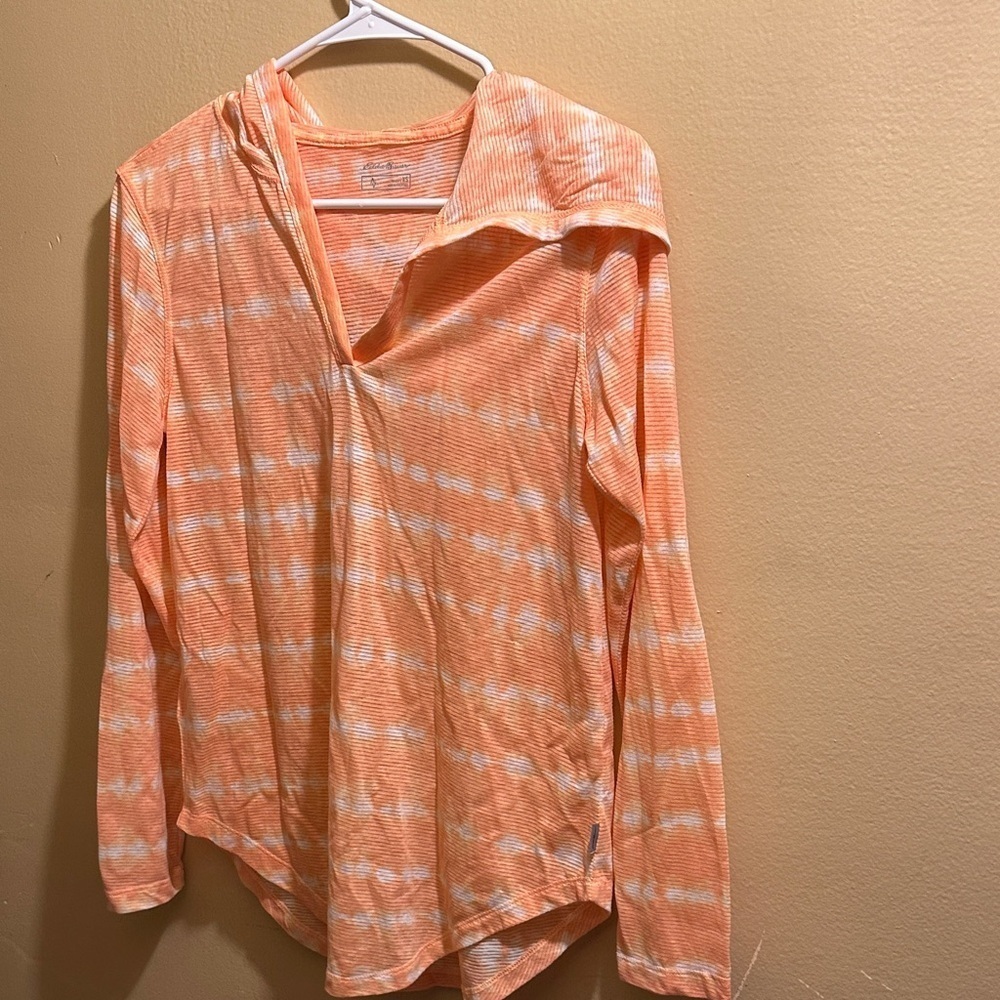 Eddie Bauer Peach Tie-Dye Hoodie